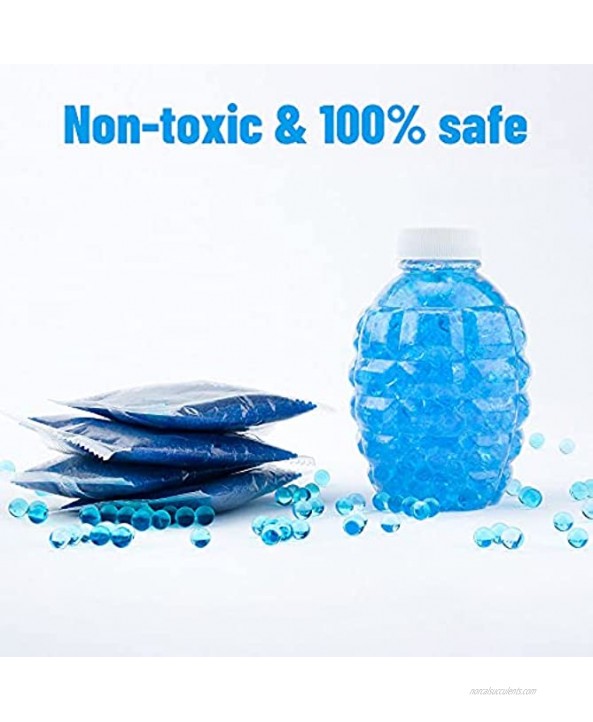 Elkout Water Beads Gel Ammo 50,000 PCs Water Ball Gun Bullets Refill for Kids Non Toxic Expandable up to 7-8 mm for Water Bead Gun Toy Vase Filler Blue