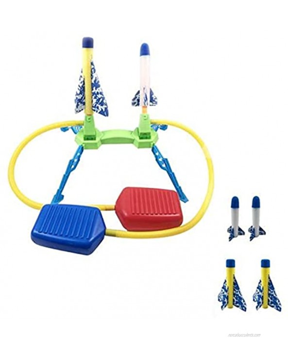 Haoduo Rocket Launcher Foam Rocket Double S- Launchers with 4 Colorful Foam Rockets Top Educational Outdoor Game for 3 4 5 6 7 8 9 Year Old Boys Girls Diplomatic