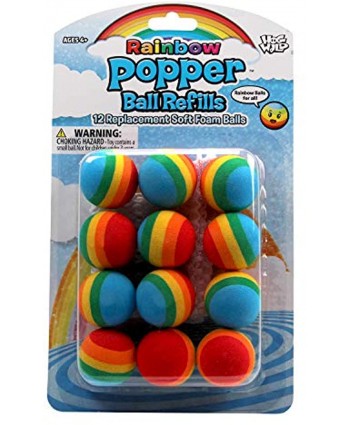 Hog Wild Rainbow Popper Refill Balls 12 Pack for Poppers and Power Popper Toys Age 4+