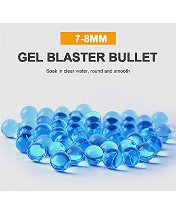 IPEAIN Gel Gun Refill Ammo 50000Pcs 7-8mm Gel Ball Water Beads for Water Gun Blaster Non-Toxic Upgrade Hardened 5 Pack–10,000 Beads Per Pack Blue