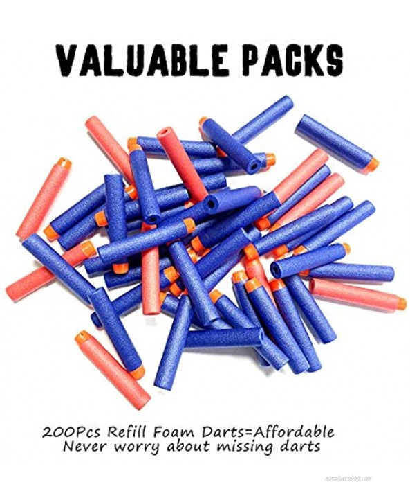 NIGOE Refill Bullet 200PCS Darts Ammo Pack Compatible for Nerf N-Strike Elite Toy Foam Ammunition,Blue and Red