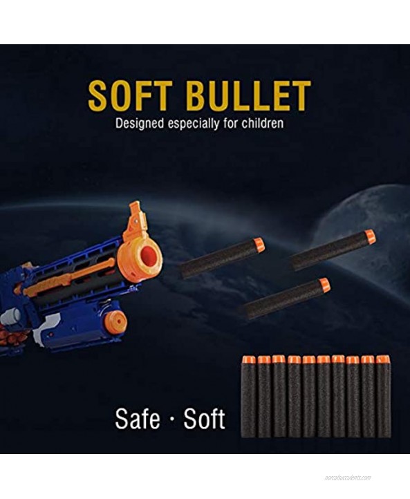 Nontoxic toy Soft Bullet Gun Bullets Compatible darts refill Pack Bullets for Nerf Guns Elite Series Blasters Toys for Nerf Party Sponge Plastic Material 10 in Black