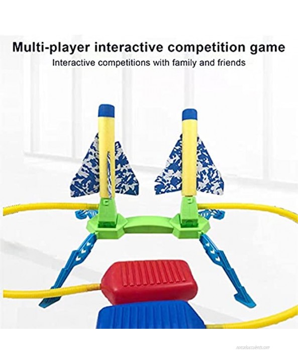 Rocket Launcher for Kids,Two-Player Launcher Slingshot Rocket Foot Launch Pad Rocket Launcher Toys,Double Adjustable Angle Shoots Up Outdoor Rocket Gifts for Boys and Girls,