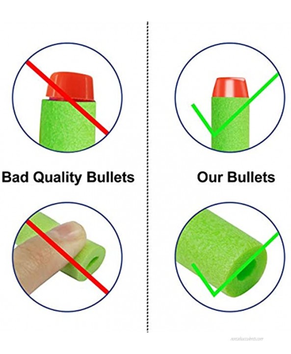SEISSO 100PCS Nerf Bullet Refill Darts Premium Foam Bullets for Nerf N-Strike Elite Toy- Green