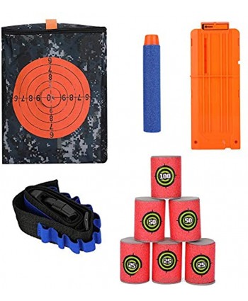 Vbestlife Target Shooting Pouch Storage Bag Soft EVA Bullets Target Dart Foam Toy Gun Shoot Dart Kit Kids Toy Set for Tactical NStrike Gun Games Combo 1