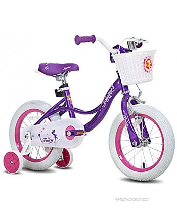 JOYSTAR Fairy 12" 14" 16" 18” Inch Kids Bike with Training Wheels for 2-9 Years Old Girls Corel & Pink Purple