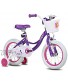 JOYSTAR Fairy 12" 14" 16" 18” Inch Kids Bike with Training Wheels for 2-9 Years Old Girls Corel & Pink Purple
