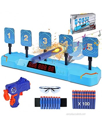 AESGOGO Digital Shooting Target with Toy Foam Dart Gun & Shooting Accessories  Toys Gifts for 4 5 6 7 8 9 10 Year Old Boys Girls  Compatible with Nerf Guns Blaster