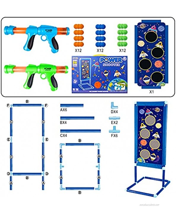 baxztyu Shooting Games Toy Gun: 2 Foam Ball Popper Air Toy Guns with Shooting Target & 36 Foam Balls | Indoor Outdoor Activity Shooting Game Toy for 5 6 7 8 9 10+ Years Old Kids Boys Girls Gift Toys