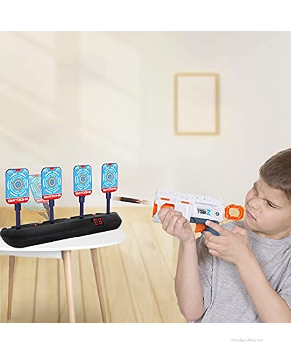 Digital Shooting Targets with Foam Dart Toy Shooting Blaster 4 Targets Auto Reset Electronic Scoring Shooting Toys for Age of 5+ Years Old Kids Boys Girls
