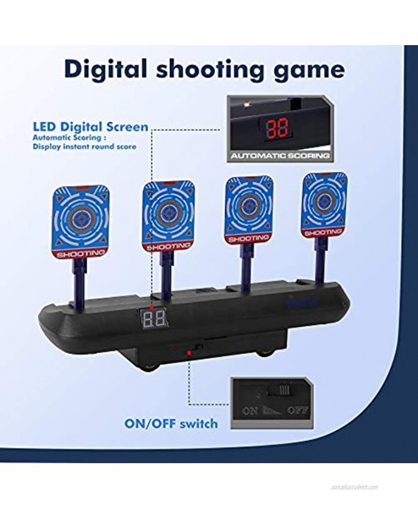 Dimple Electronic Shooting Target for Kids Moving Digital Target Practice Game for Boys and Girls Elite Toys Set for Children with Guns Sounds Tracks Cool Accessories Compatible with Nerf Guns