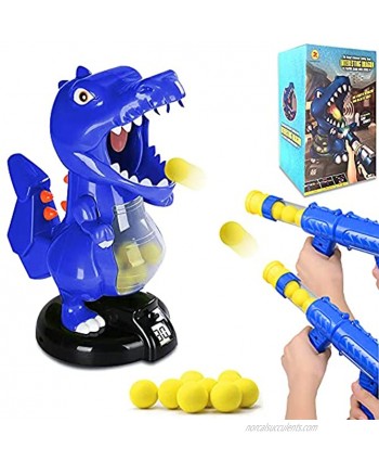 Dinosaur Toys for Boys,Target Shooting Games with 2 Air Pump Guns and 48 Soft Foam Balls,Multiplayer Shooting Practice Toys Set with Electronic Scoring ,Party Toys Ideal Gift for Girls Age 5+ Blue