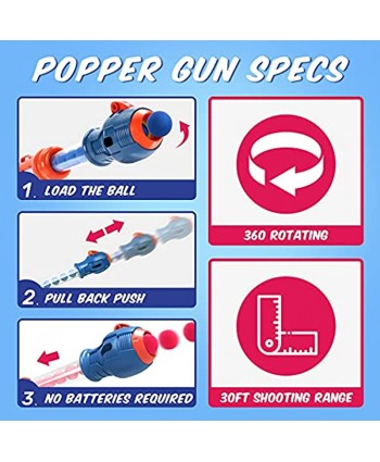 EagleStone Gun Toys Gifts Shooting Games Toy for Age 5 6 7 8,9,10+ Years Old Kids Boys 2 Foam Ball Popper Air Guns & Shooting Target & 24 Foam Balls Ideal Gift Compatible with Nerf Toy Guns