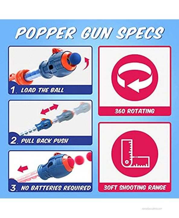 EagleStone Gun Toys Gifts Shooting Games Toy for Age 5 6 7 8,9,10+ Years Old Kids Boys 2 Foam Ball Popper Air Guns & Shooting Target & 24 Foam Balls Ideal Gift Compatible with Nerf Toy Guns