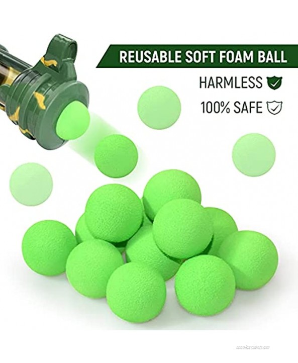 GGbell Shooting Games Toy Set- Including 1 Standing Shooting Target 2 Air Toy Guns and 24 Foam Balls Indoor & Outdoor Games for Kids Ages 8-12 Ideal Gift Toys for Boys Aged 4 5 6 7