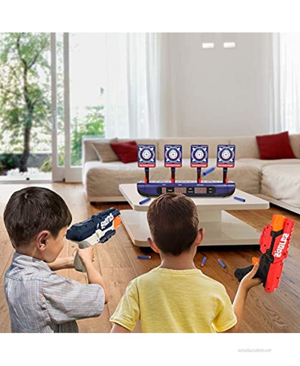 Jogotoll Digital Shooting Game with Foam Dart Toy Guns 4 Targets Auto Reset Electronic Scoring Toys 2 Packs Shooting Blaster Toys for Age of 5 6 7 8 9 10+ Years Old Kids Boys Girls Adults