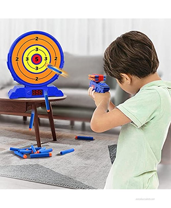 KMUYSL Shooting Game Toy for Age 5 6 7 8 9 10+ Years Old Kids Boys Digital Electronic Scoring Auto Reset Shooting Targets with Foam Dart Toy Gun Ideal Gift Compatible with Nerf Toy Guns