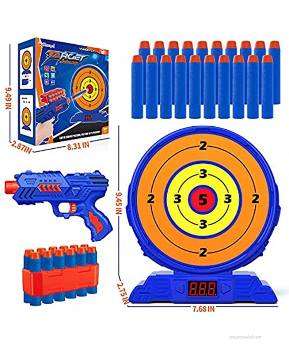 KMUYSL Shooting Game Toy for Age 5 6 7 8 9 10+ Years Old Kids Boys Digital Electronic Scoring Auto Reset Shooting Targets with Foam Dart Toy Gun Ideal Gift Compatible with Nerf Toy Guns
