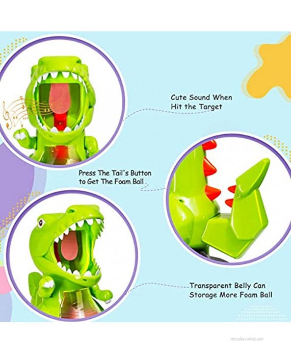 KOVEBBLE Dinosaur Toy Guns for Boys Girls Shooting Games with Electronic Target Party Cool Toys with LCD Score Record Sound 36 Soft Foam Balls,for Kids Age 5 6 7 8 9 10+ Single Gun