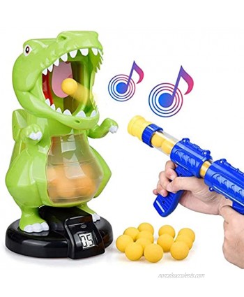 KOVEBBLE Dinosaur Toy Guns for Boys Girls Shooting Games with Electronic Target Party Cool Toys with LCD Score Record Sound 36 Soft Foam Balls,for Kids Age 5 6 7 8 9 10+ Single Gun