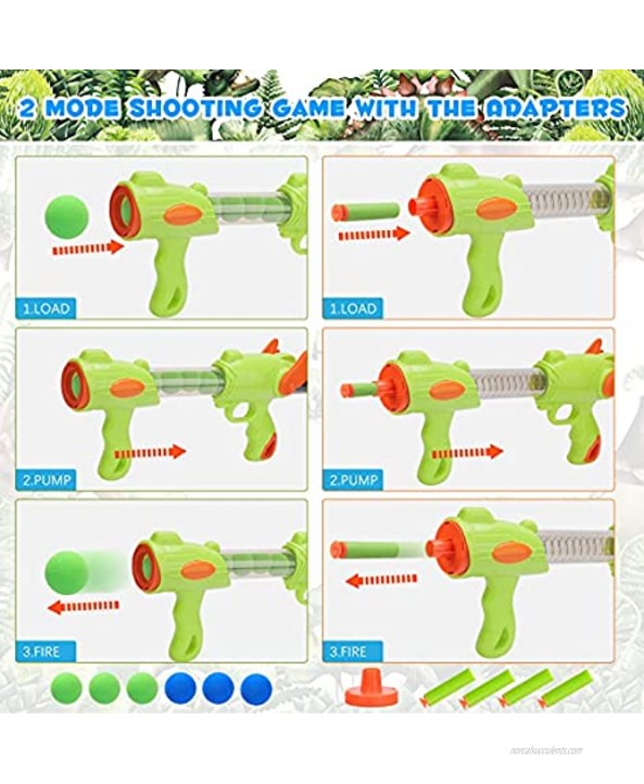 LETBEFUNA Shooting Game Toy for Boys Age 6 7 8 9 10+ Years Old Kids 2 Foam Ball Popper Air Guns with Standing Shooting Target Gun Toy for Kids 20 Foam Balls&20 Foam Darts Dinosaur Theme Ideal Gift