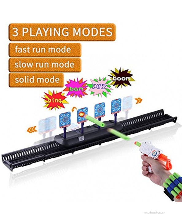 Masefu Digital Shooting Targets Auto Running Target for Nerf Gun Toys with Foam Dart Toy Shooting Blaster 4 Targets Auto Reset Electronic Scoring Toys Shooting Toys for Age of 6+ Years Old Kids