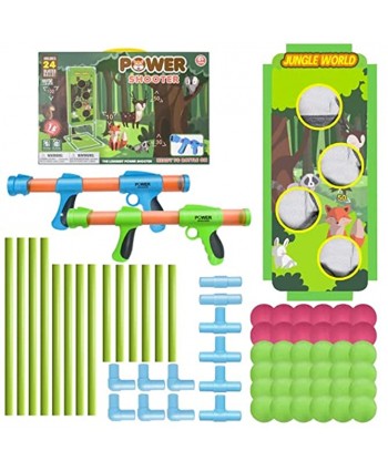 OYEL Shooting Games Toy Gun: 2 Foam Ball Popper Air Toy Guns with Shooting Target & 36 Foam Balls | Indoor Outdoor Activity Shooting Game Toy for 5 6 7 8 9 10+ Years Old Kids Boys Girls Gift Toys