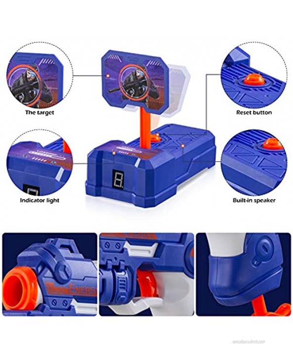 PlayFleur Foam Blasters Gun and Electronic Shooting Target Scoring Toys Set with 20 Refill Darts & 1 Hand Wrist Band for Nerf Guns Toys Ideal Gift Toy for 5,6,7,8,9,10+ Years Old Kids Boys & Girls