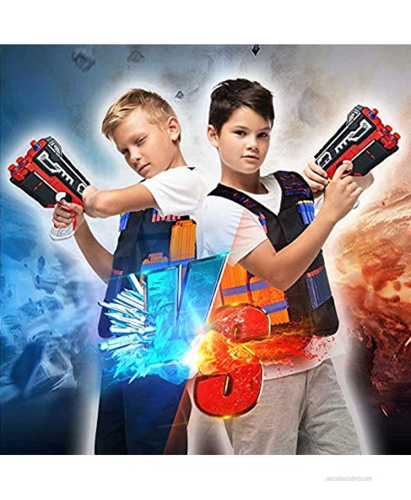 POKONBOY Tactical Vest Kits Compatible with Nerf Guns N-Strike Elite Series Blaster Gun and Tactical Vest with Refill Darts and Wristband for Boys Girls