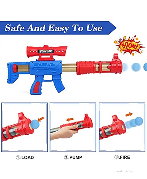 SHARKlala Shooting Game Toy for Age 5 6 7 8,9,10 Years Old Kids 2pk Foam Ball Popper Air Guns with Standing Shooting Target,24 Foam Balls,Indoor Outdoor Activity Game for Kids,Ideal Gift