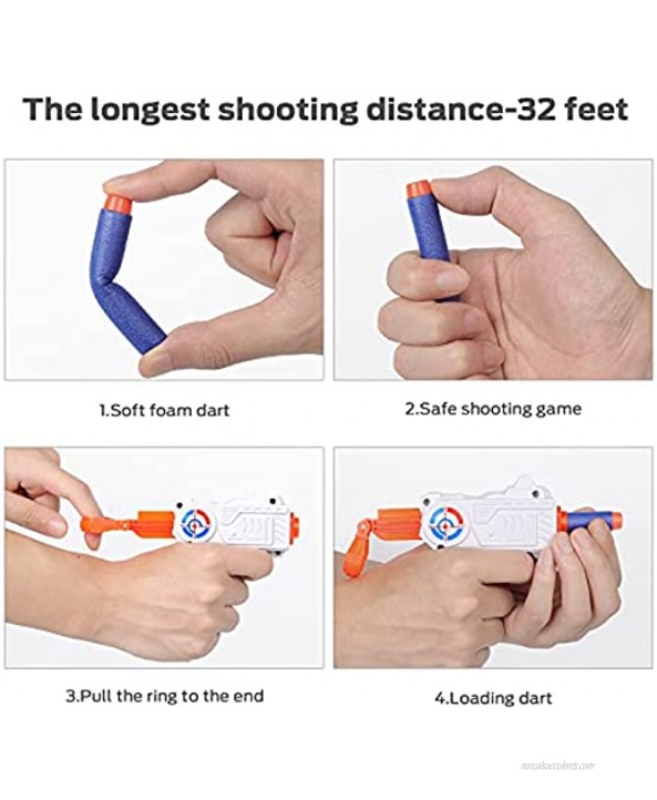 STOTOY Shooting Game Toy for Kids,Fun Toy Gift for Boys Age of 4 5 6 7 8 9 10 10+ Years Old Kids Girls for Birthday with Shooting Target 2 Blaster Guns 8 Foam Balls 20 Darts,Compatible with Nerf Toys