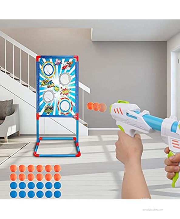 Ylovetoys Shooting Game Toy for Age 4 5 6 7 8 9 10+ Years Old Kids Boys Gift with Standing Shooting Target 2 Foam Ball Popper Air Guns 24 Foam Balls for Outdoor & Indoor Activity