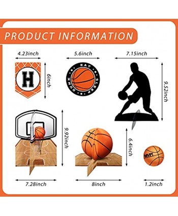 26 Pieces Basketball Happy Birthday Banners Slam Party Supplies Basketball Player Silhouettes Basketball Hanging Swirls Basketball Party Decorations for Birthday Baby Shower