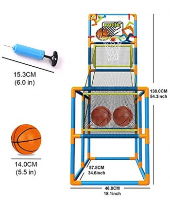 Basketball Hoop Play Set Arcade Shot Game Indoor Outdoor Sports Shooting System with Mini Hoop Inflatable Ball and Pump. for 3,4,5,6 and up Kids Play Indoor and Outdoor