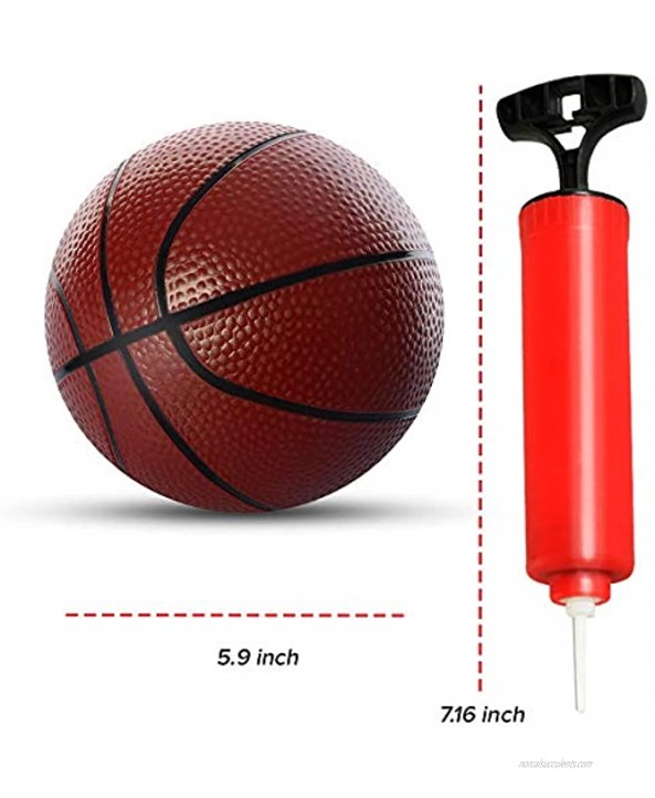BestKid Ball Mini Basketball Set – 6Pcs of 6 Inflatable Miniature Basketball Set with Included Pump and Needle – Durable Rubber Material – Ideal for Pool Indoors Parties