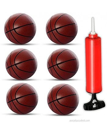 BestKid Ball Mini Basketball Set – 6Pcs of 6" Inflatable Miniature Basketball Set with Included Pump and Needle – Durable Rubber Material – Ideal for Pool Indoors Parties
