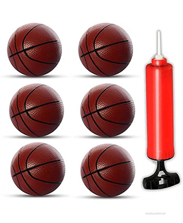 BestKid Ball Mini Basketball Set – 6Pcs of 6 Inflatable Miniature Basketball Set with Included Pump and Needle – Durable Rubber Material – Ideal for Pool Indoors Parties
