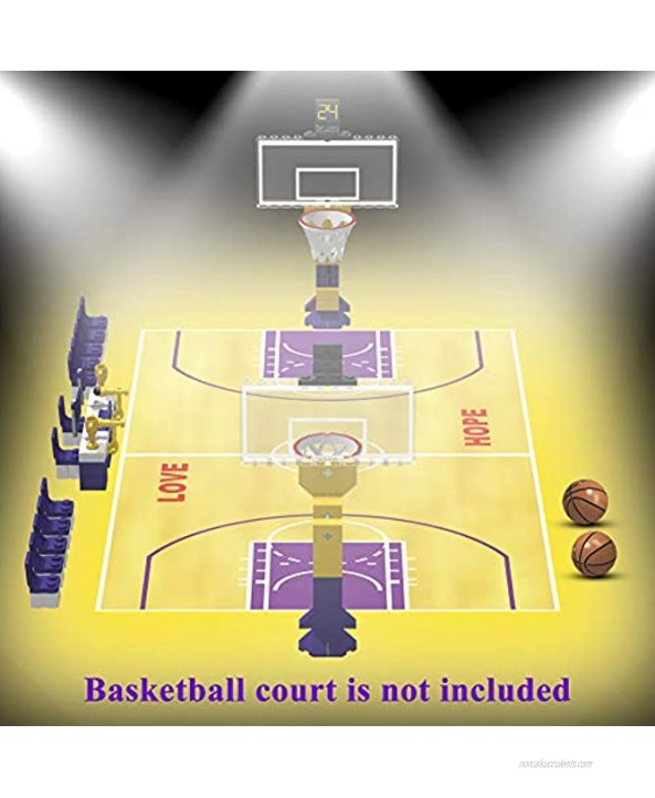 Building Blocks Basketball Playset Basketball Stands Set of Commentator's Table Seats Slam Dunk Playset Basketball Stands