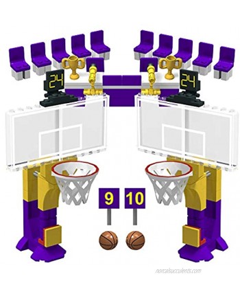 Building Blocks Basketball Playset Basketball Stands Set of Commentator's Table Seats Slam Dunk Playset Basketball Stands