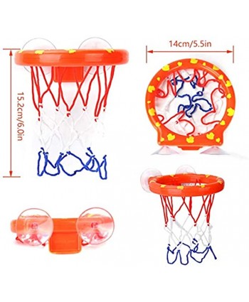 DEWEL Bath Toys Basketball Hoop & Balls for Boys & Girls Bathtub Shooting Game for Toddlers Basketball Hoop Slam Dunk Playset with 3 Soft Balls Ideas Birthday Gift for Kids