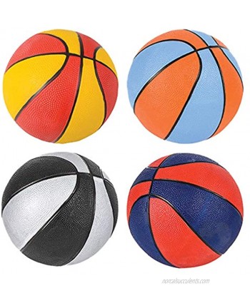 Edgewood Toys 7” Assorted Colors Mini Basketballs – Kids Basketball Ball for Indoor & Outdoor Use – Small Basketball Great for Beginners – Pack of 4 Assorted Colors