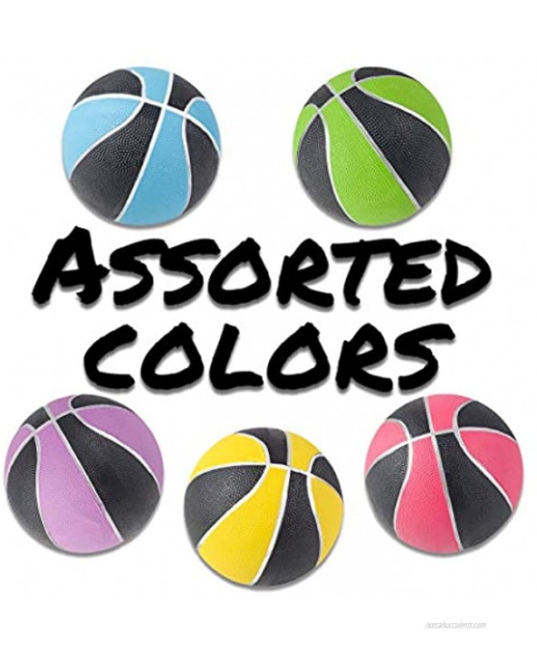 Edgewood Toys 7” Assorted Colors Neon Mini Basketballs – Kids Basketball Ball for Indoor & Outdoor Use – Small Basketball Great for Beginners – Pack of 5 Assorted Colors