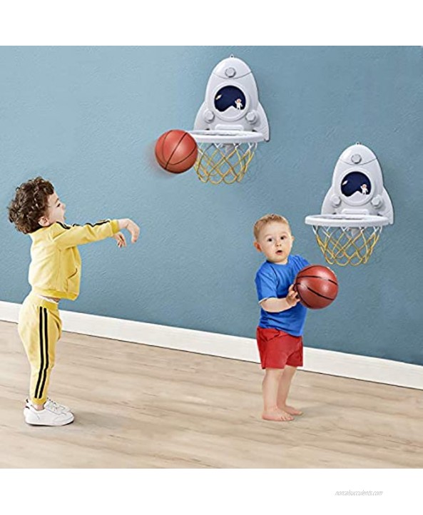 GAKINUNE Mini Basketball Hoop Set for Kids 15.7''x11.6'' Board Family Sports Activity Center Home Indoor Door Wall Backboard Ball Goal Gifts Toys Game for Baby Children Toddler Boys White