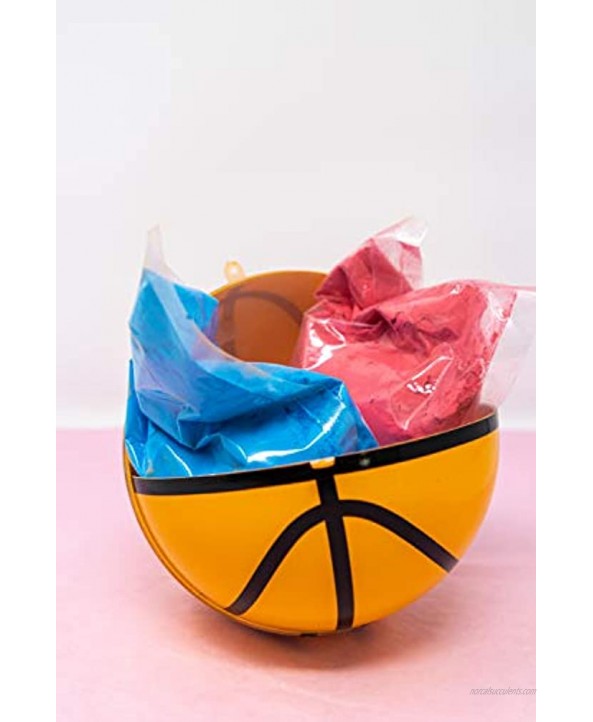 HelloBump Gender Reveal Basketball Ball Kit | Non-Toxic |Pink & Blue Powder | Party Supplies | Includes Stickers