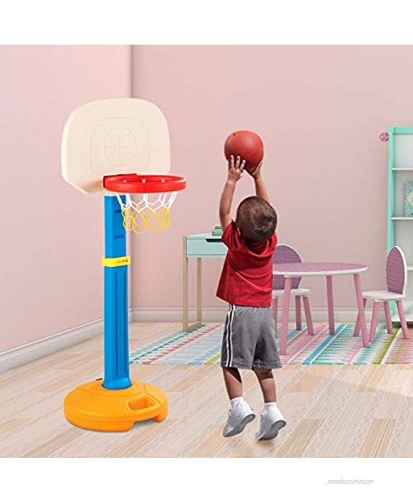 HOMGX Kids Basketball Stand Easy Score Basketball Set with Adjustable Height Indoor Outdoor Sports Basketball Stand with Hoop Backboard and Base Fun Toys for Kids Aged 2-8