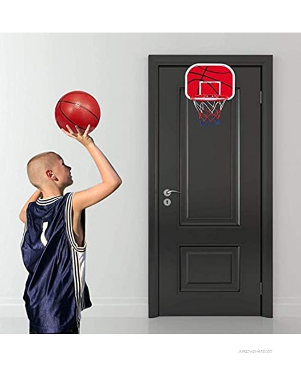Indoor Mini Basketball Hoop Set for Kids Play Basketball Hoop for Door With 3 Small Replacement Basketballs ABS Backboard Metal Rim Goal Sport Party Activity Toys For Kids Adults Indoor 13.4x9.8''