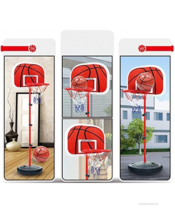 Kids Basketball Hoop Stand Set Adjustable Height Portable Stand Basketball Set Sport Game Play Toys Set with Ball Ball Net and Ball Pump Indoor and Outdoor Fun Toys for 3+ Years Old