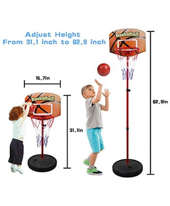 Kids Basketball Hoop Yard Games with Balls Pump Stand Adjustable Height 2.59 to 5.24 ft Outdoor Toys Backyard Games Mini Hoops Basketball Goals Indoor Shooting Sport for Boy Girl Ages 2 3 4 5 6 7