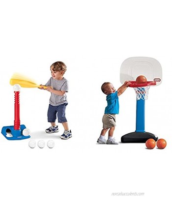 Little Tikes T-Ball Set Red 5 Ball  Exclusive with Little Tikes Easy Score Basketball Set 3 Ball Bundle