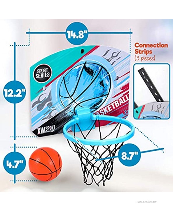 Mini Basketball Hoop Indoor for Kids,Over the Door Basketball Hoop for Room,Office&Bathroom Games,Desk Accessories for Cubicle,Shooting Game Toy for Kids&Adults,Gift for Boys Girls Toddlers,Punch-Free